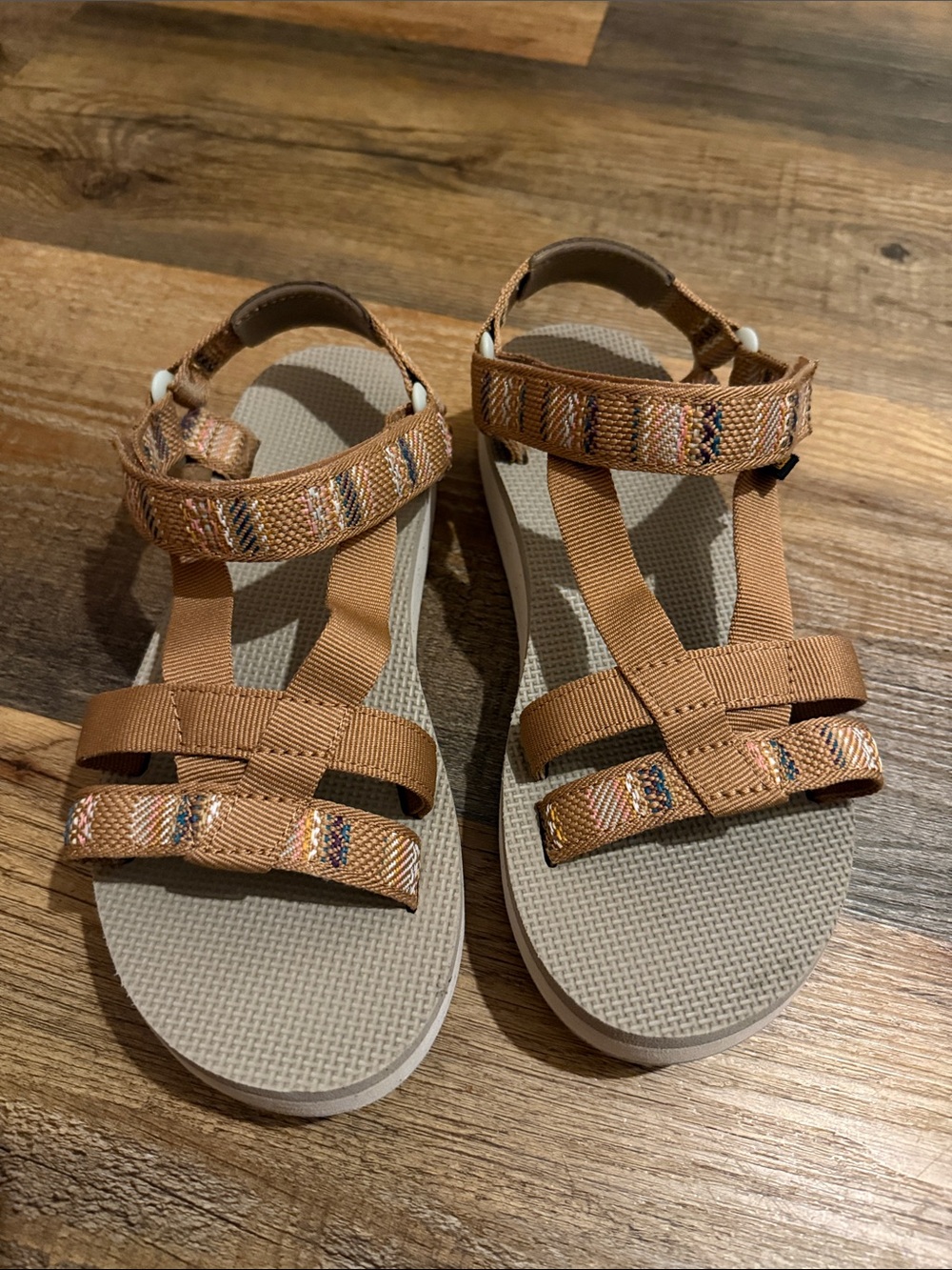 Women’s Tan Teva Adjustable Strap Sandals